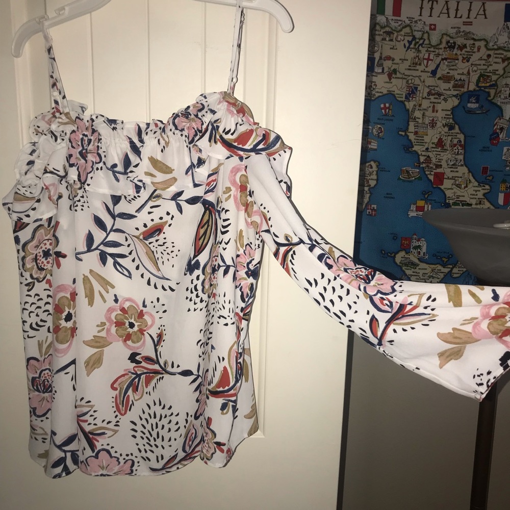 Over the Shoulder Floral Blouse